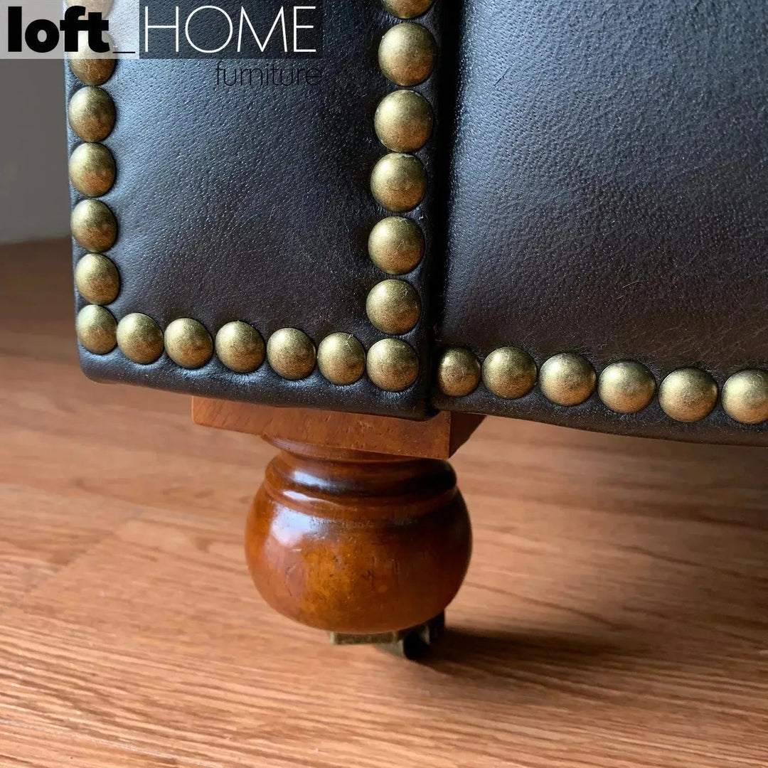 Vintage Genuine Leather 1 Seater Sofa CHESTERFIELD CLASSIC