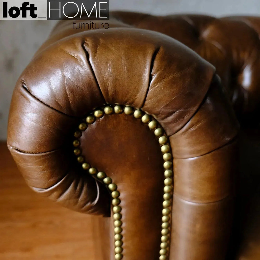 Vintage Genuine Leather 1 Seater Sofa CHESTERFIELD CLASSIC