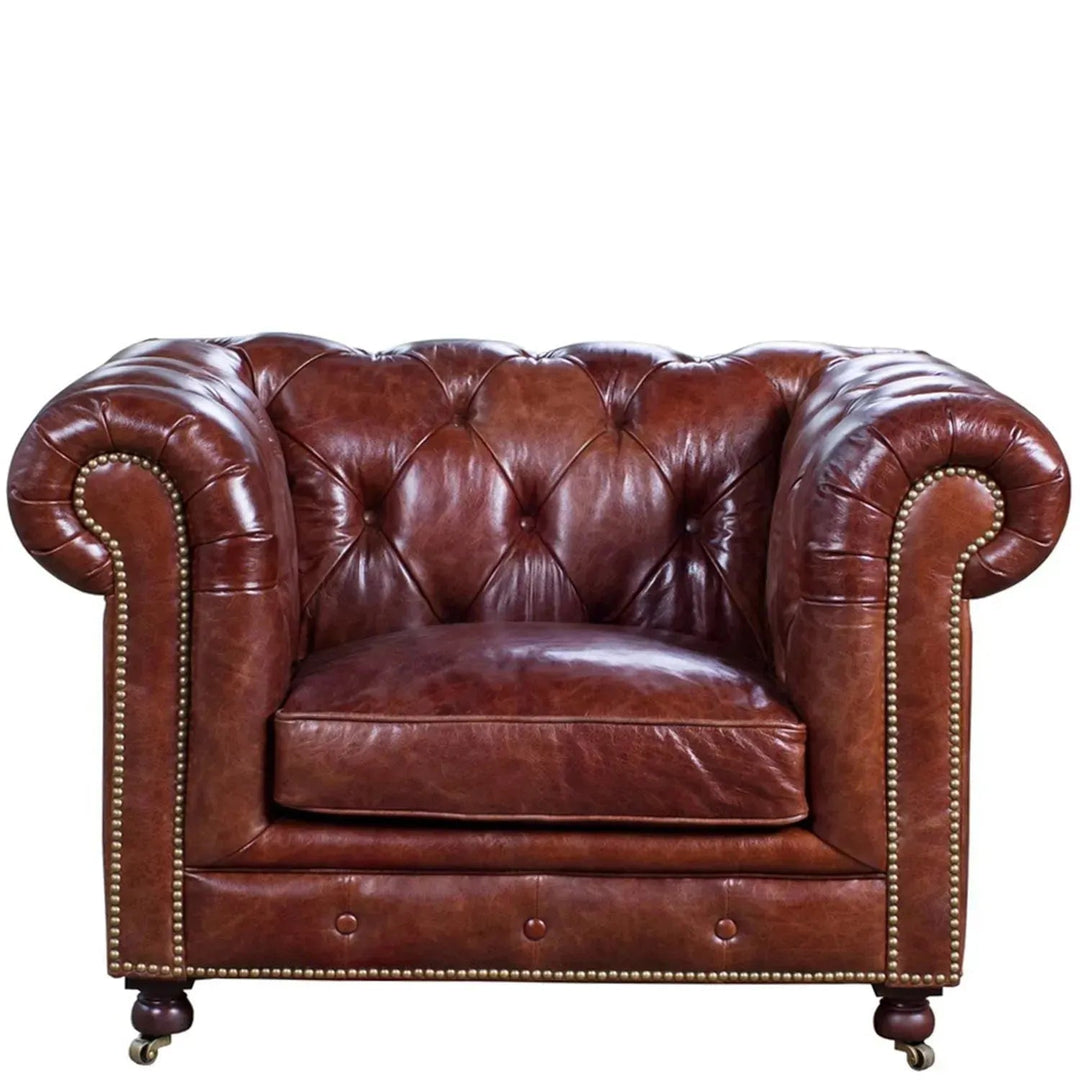 Vintage Genuine Leather 1 Seater Sofa CHESTERFIELD CLASSIC