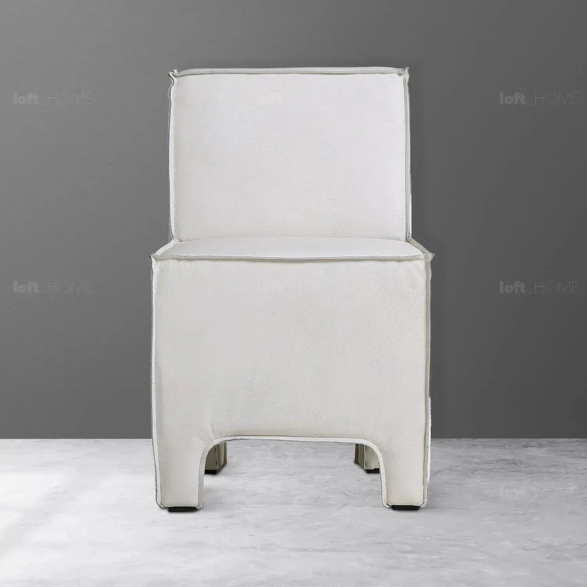 Vintage genuine leather 1 seater sofa cube in real life style.