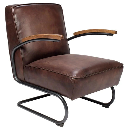 Industrial Genuine Leather 1 Seater Sofa DAVE Good to Know Preview-1