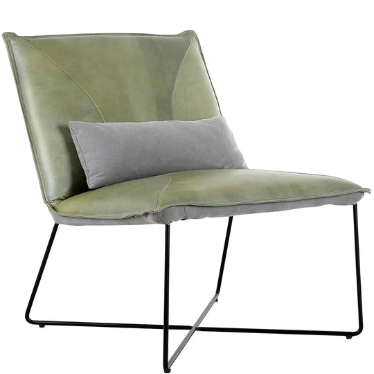 Industrial genuine leather 1 seater sofa franco in white background.