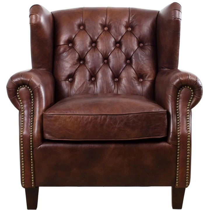 Vintage Genuine Leather 1 Seater Sofa FRANCO