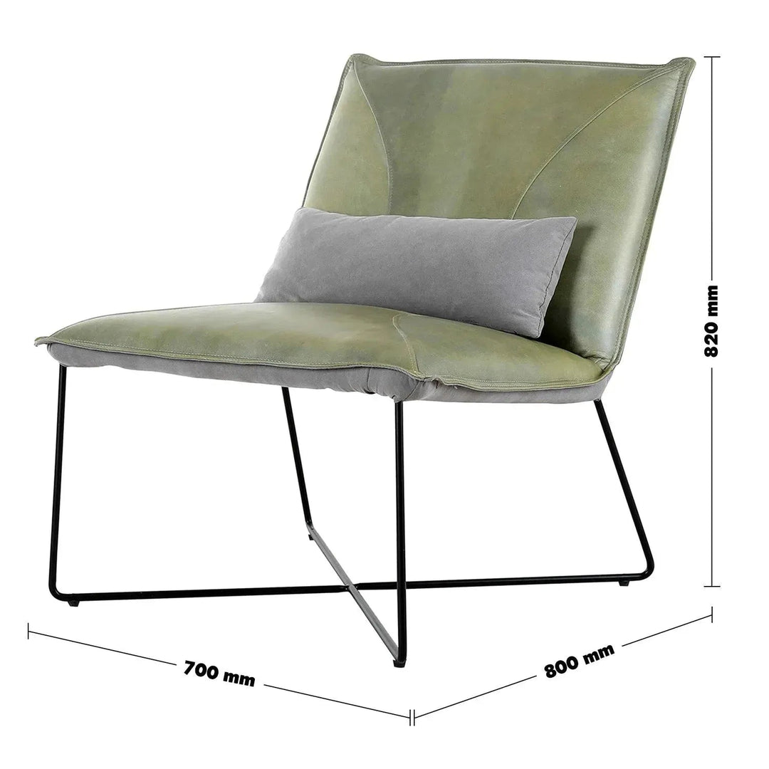 Industrial Genuine Leather 1 Seater Sofa FRANCO