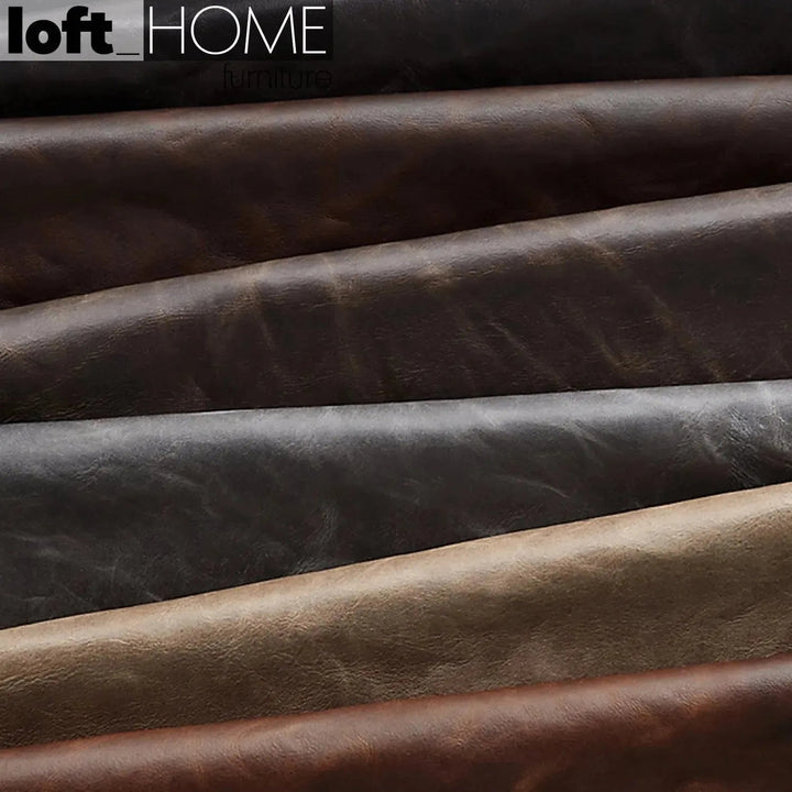 Industrial genuine leather 1 seater sofa hopper material variants.
