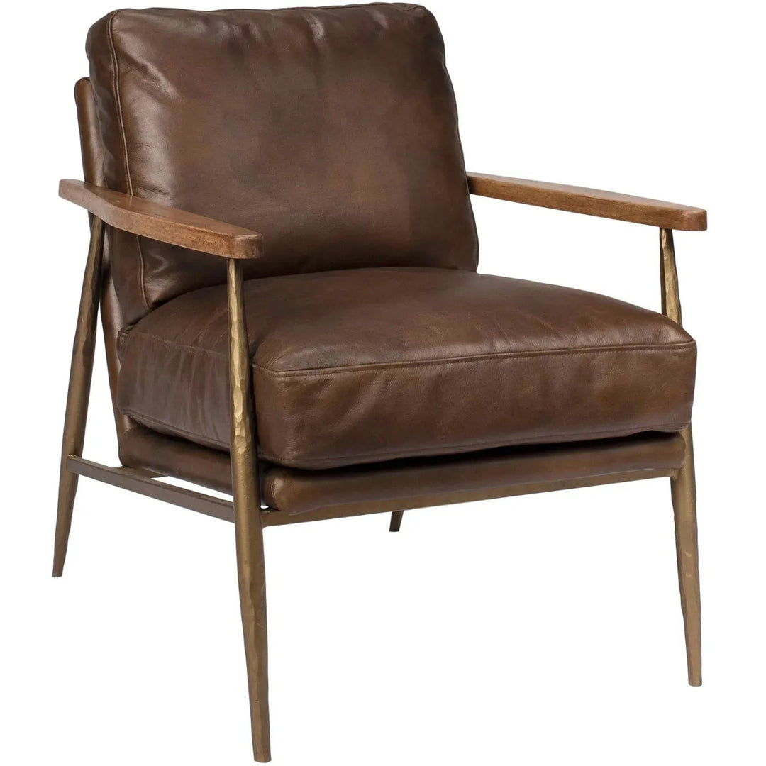 Vintage genuine leather 1 seater sofa hummer brass layered structure.