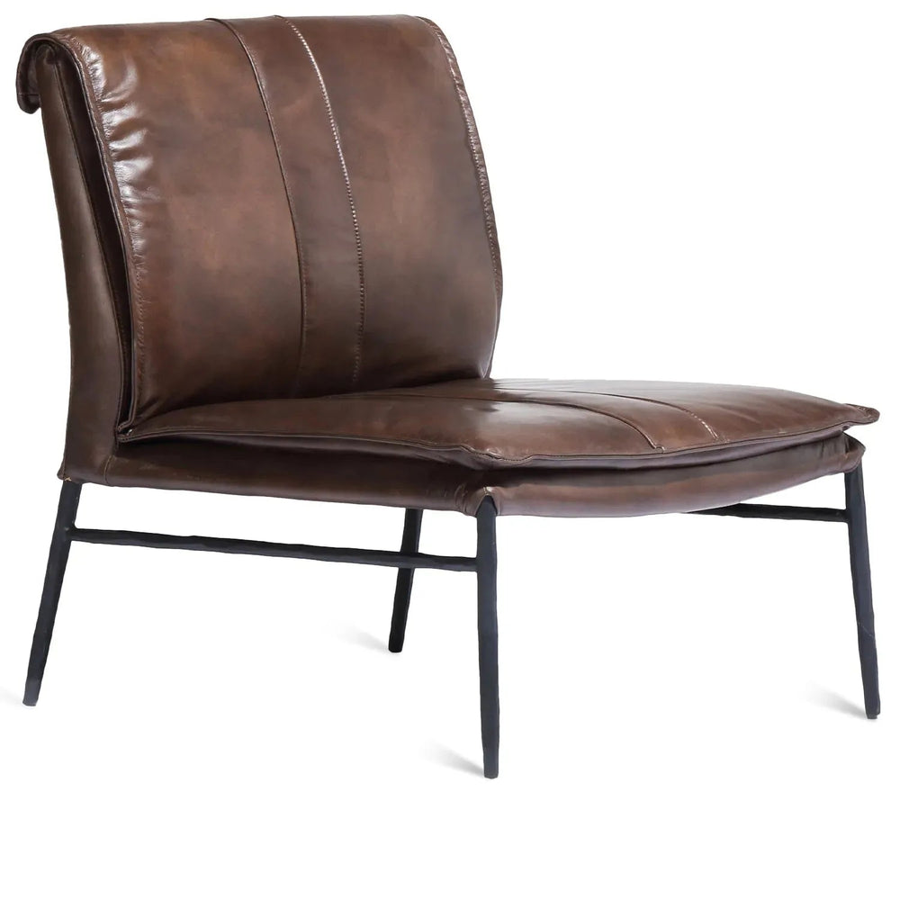 Bauhaus genuine leather 1 seater sofa leather lux in white background.