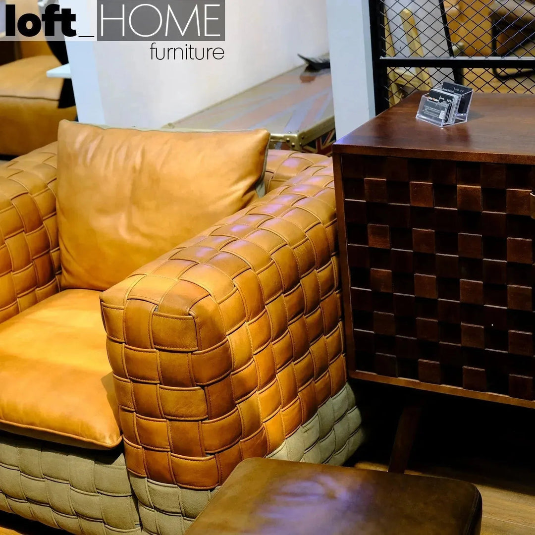 Vintage Genuine Leather 1 Seater Sofa MARTIN