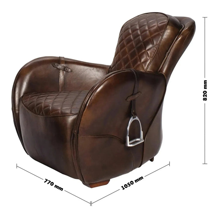 Vintage genuine leather 1 seater sofa moo size charts.