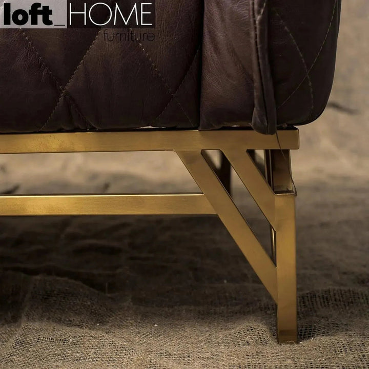 Vintage Genuine Leather 1 Seater Sofa OSMOND