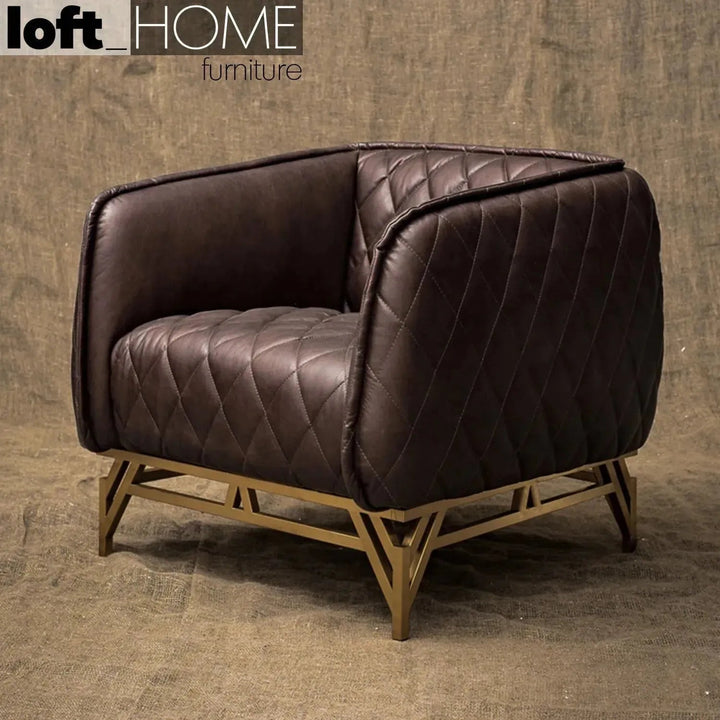 Vintage Genuine Leather 1 Seater Sofa OSMOND