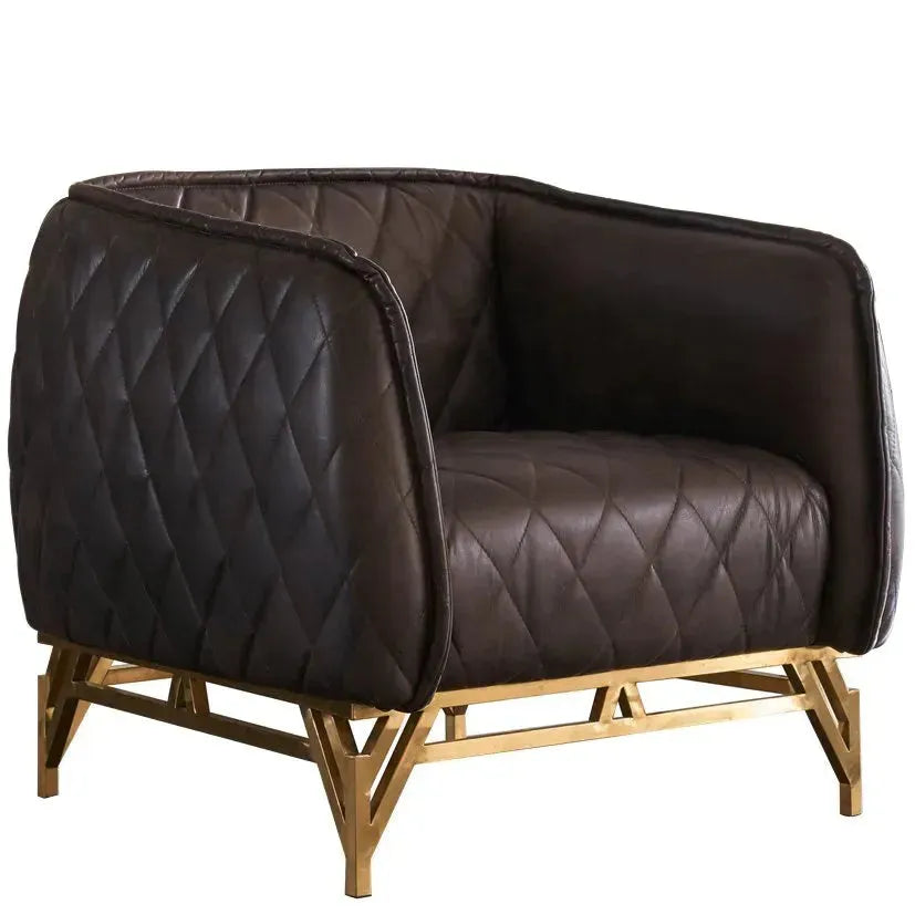 Vintage Genuine Leather 1 Seater Sofa OSMOND