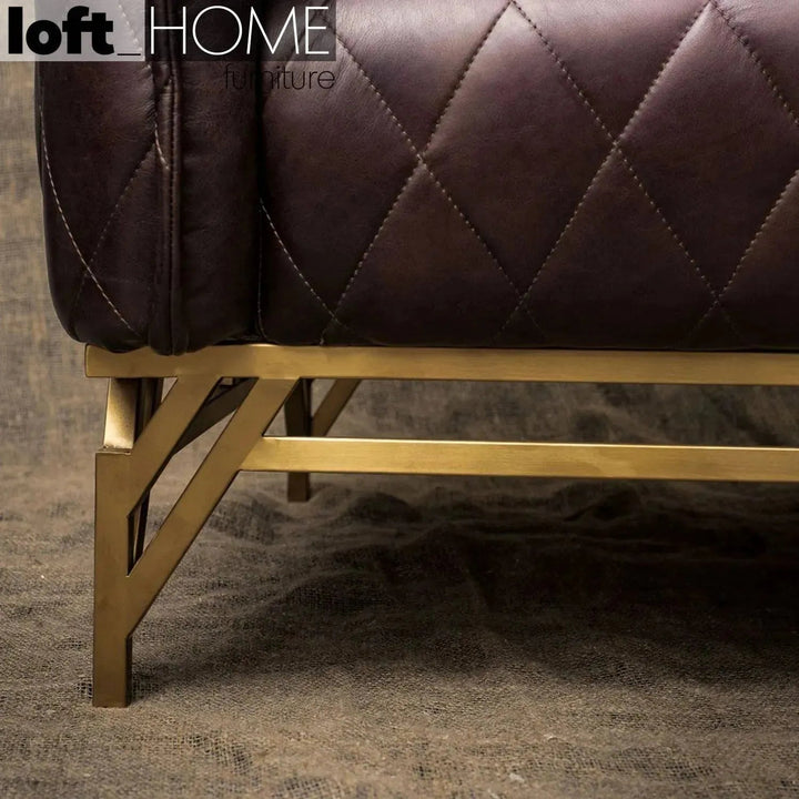 Vintage Genuine Leather 1 Seater Sofa OSMOND