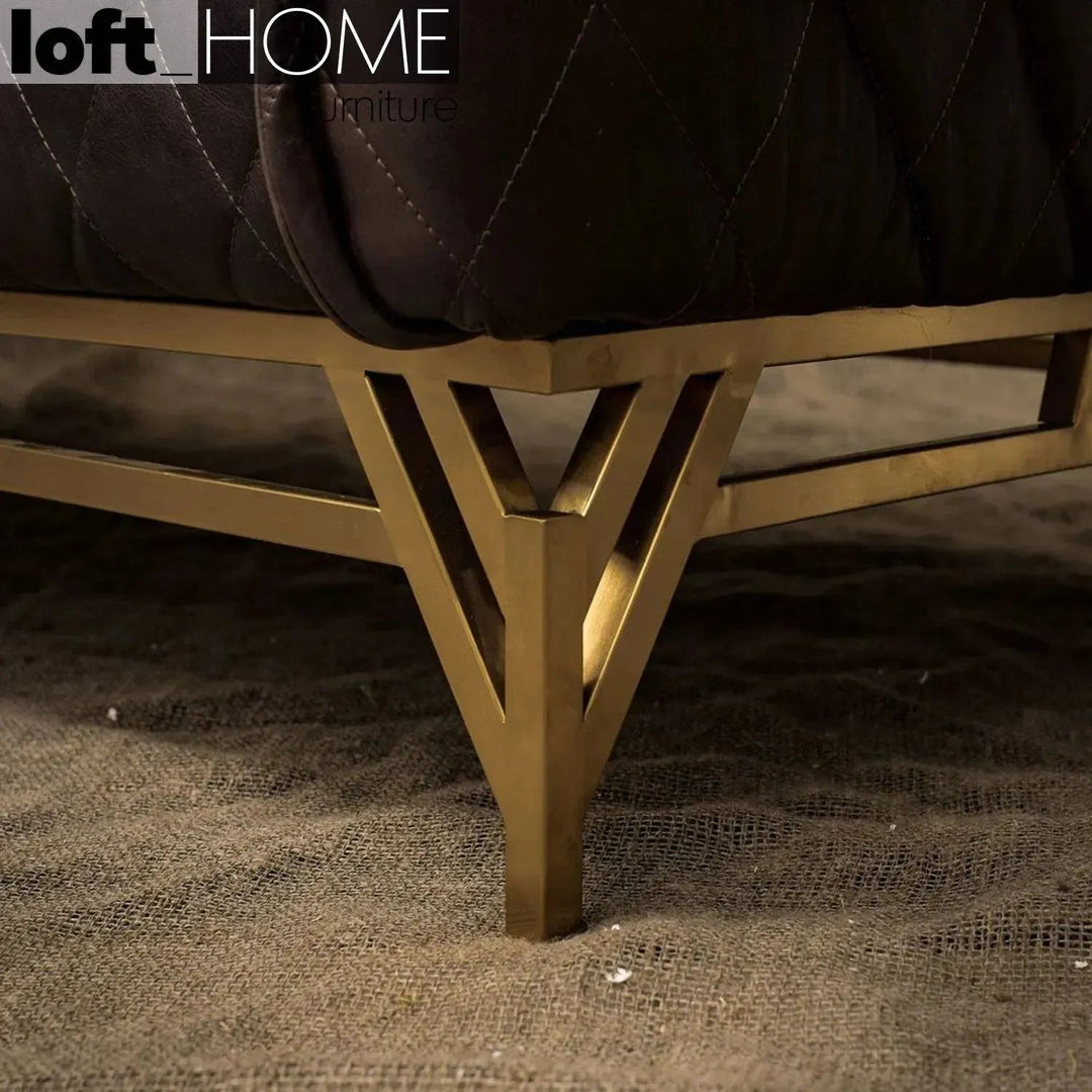 Vintage Genuine Leather 1 Seater Sofa OSMOND