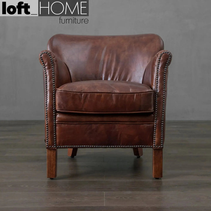 Vintage Genuine Leather 1 Seater Sofa PROFESSOR S