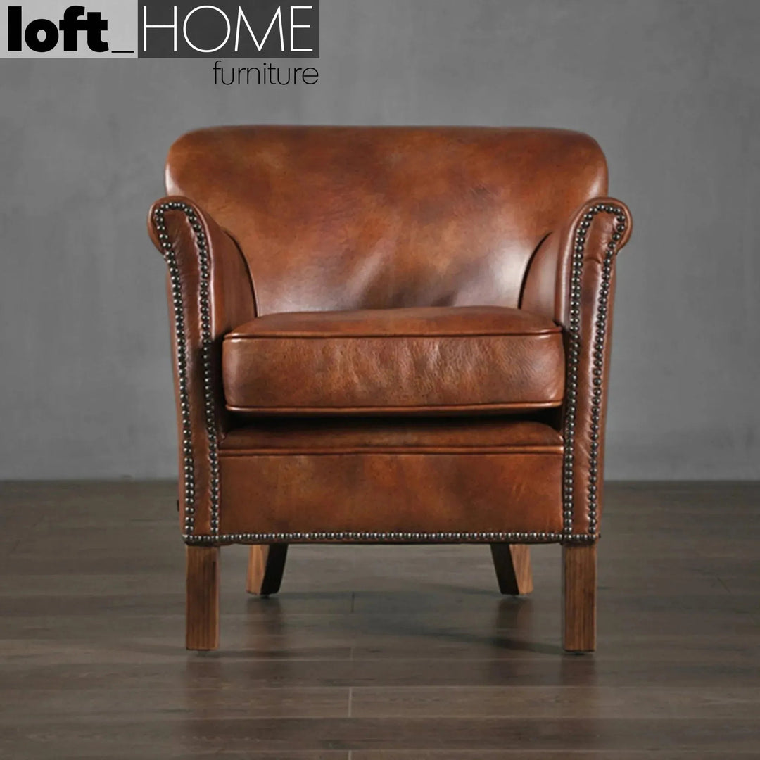 Vintage Genuine Leather 1 Seater Sofa PROFESSOR S