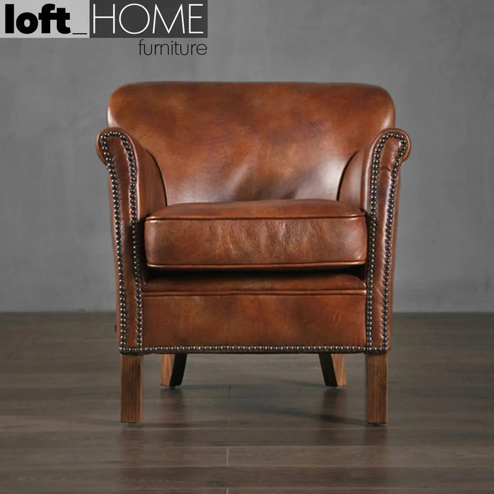 Vintage Genuine Leather 1 Seater Sofa PROFESSOR S