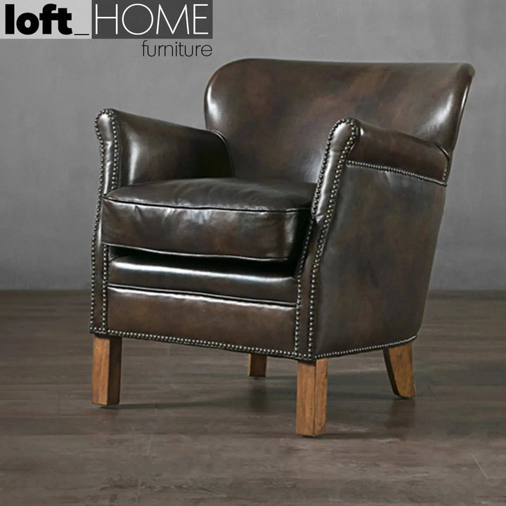 Vintage Genuine Leather 1 Seater Sofa PROFESSOR S