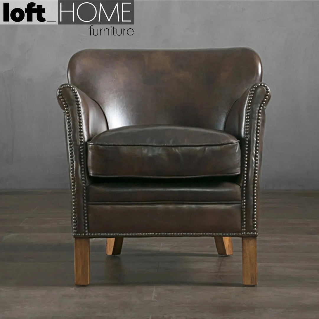 Vintage Genuine Leather 1 Seater Sofa PROFESSOR S