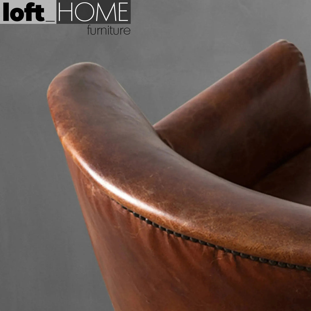 Vintage Genuine Leather 1 Seater Sofa PROFESSOR S