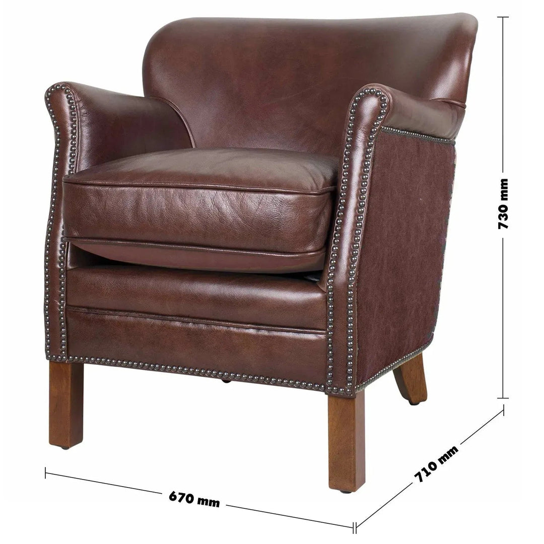 Vintage genuine leather 1 seater sofa professor s size charts.