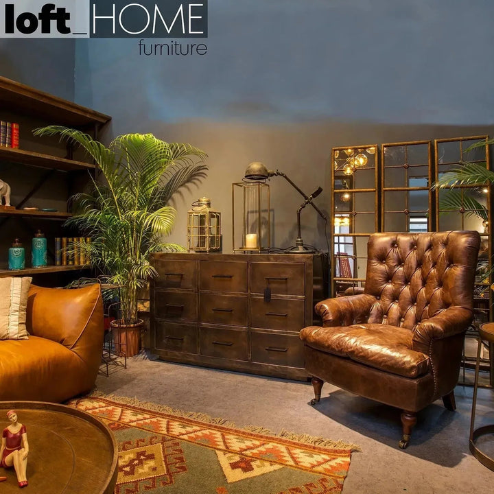 Vintage Genuine Leather 1 Seater Sofa RETRO