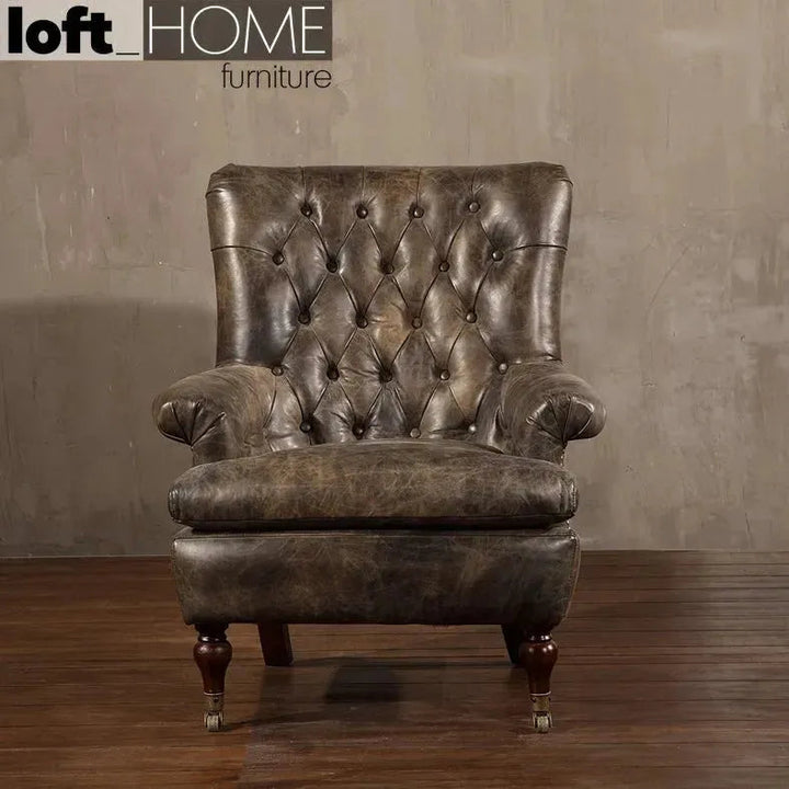 Vintage Genuine Leather 1 Seater Sofa RETRO