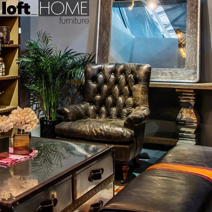 Vintage Genuine Leather 1 Seater Sofa RETRO