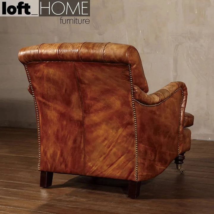 Vintage Genuine Leather 1 Seater Sofa RINO