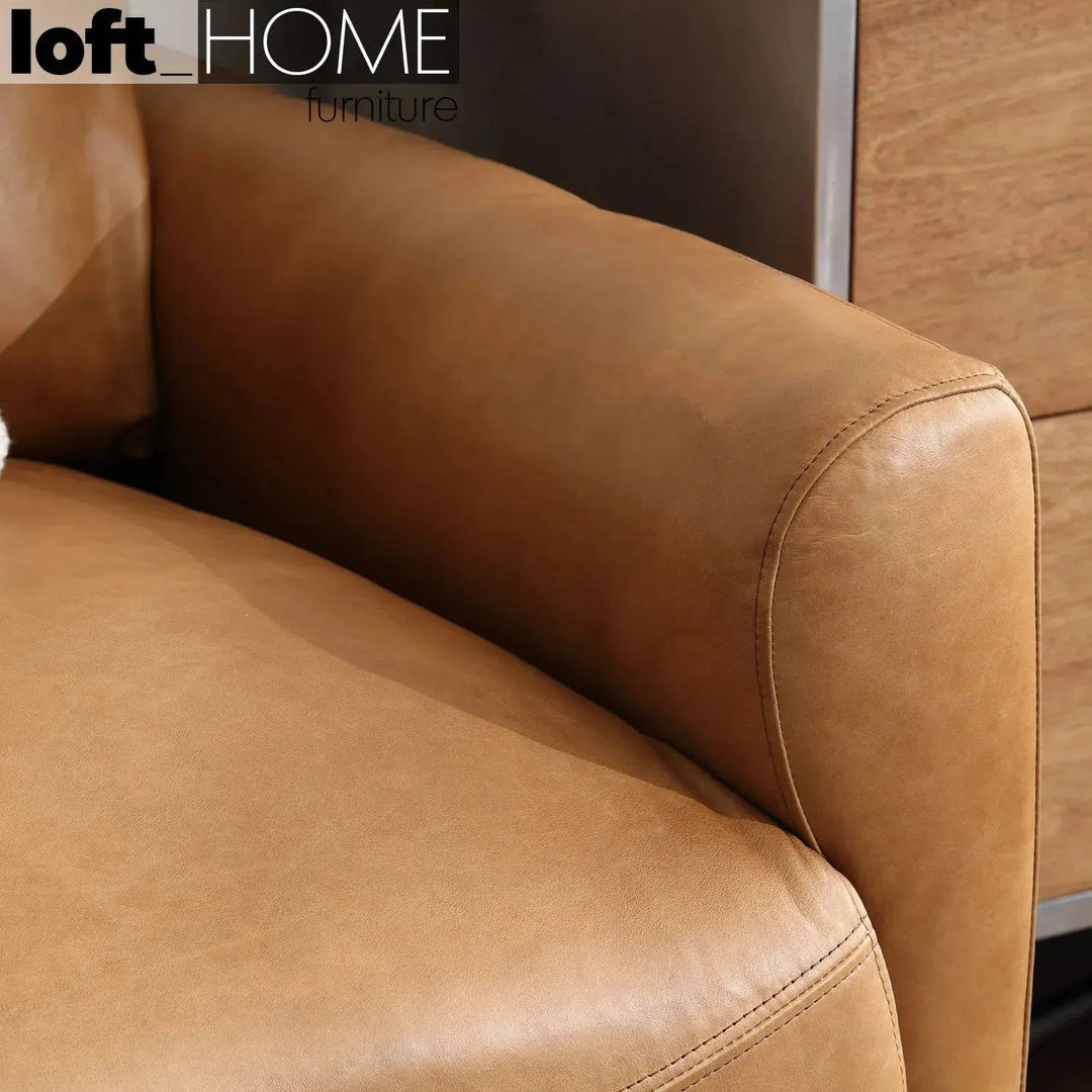 Vintage Genuine Leather 1 Seater Sofa RW And NUT TER