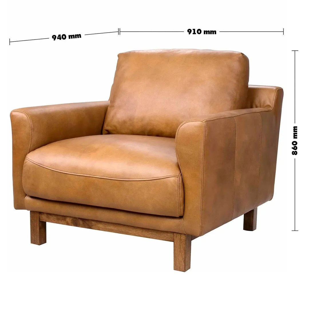 Vintage Genuine Leather 1 Seater Sofa RW And NUT TER