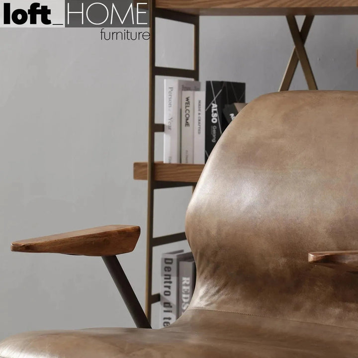 Industrial Genuine Leather 1 Seater Sofa SAND MASTER