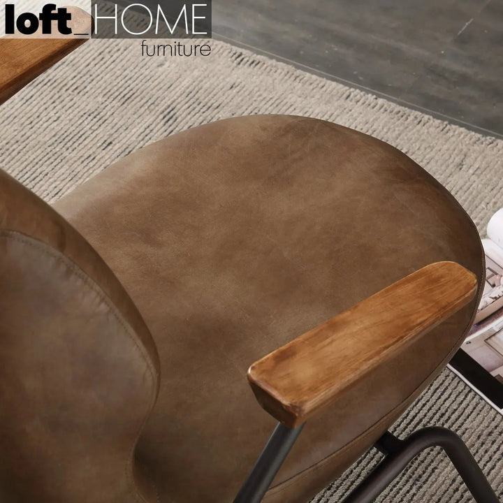 Industrial Genuine Leather 1 Seater Sofa SAND MASTER