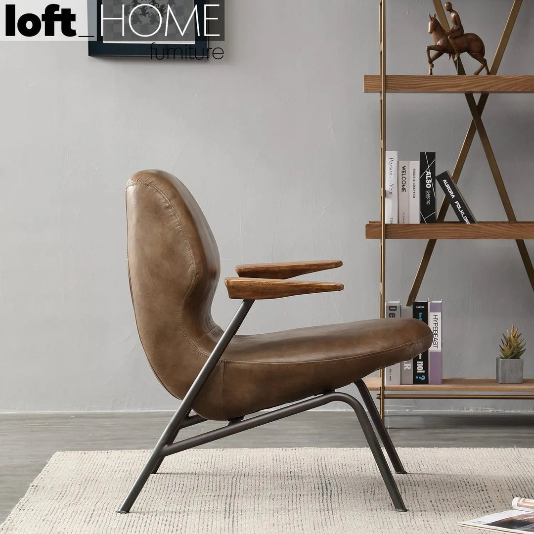 Industrial Genuine Leather 1 Seater Sofa SAND MASTER