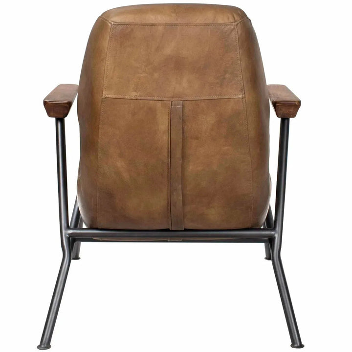 Industrial genuine leather 1 seater sofa sand master detail 2.