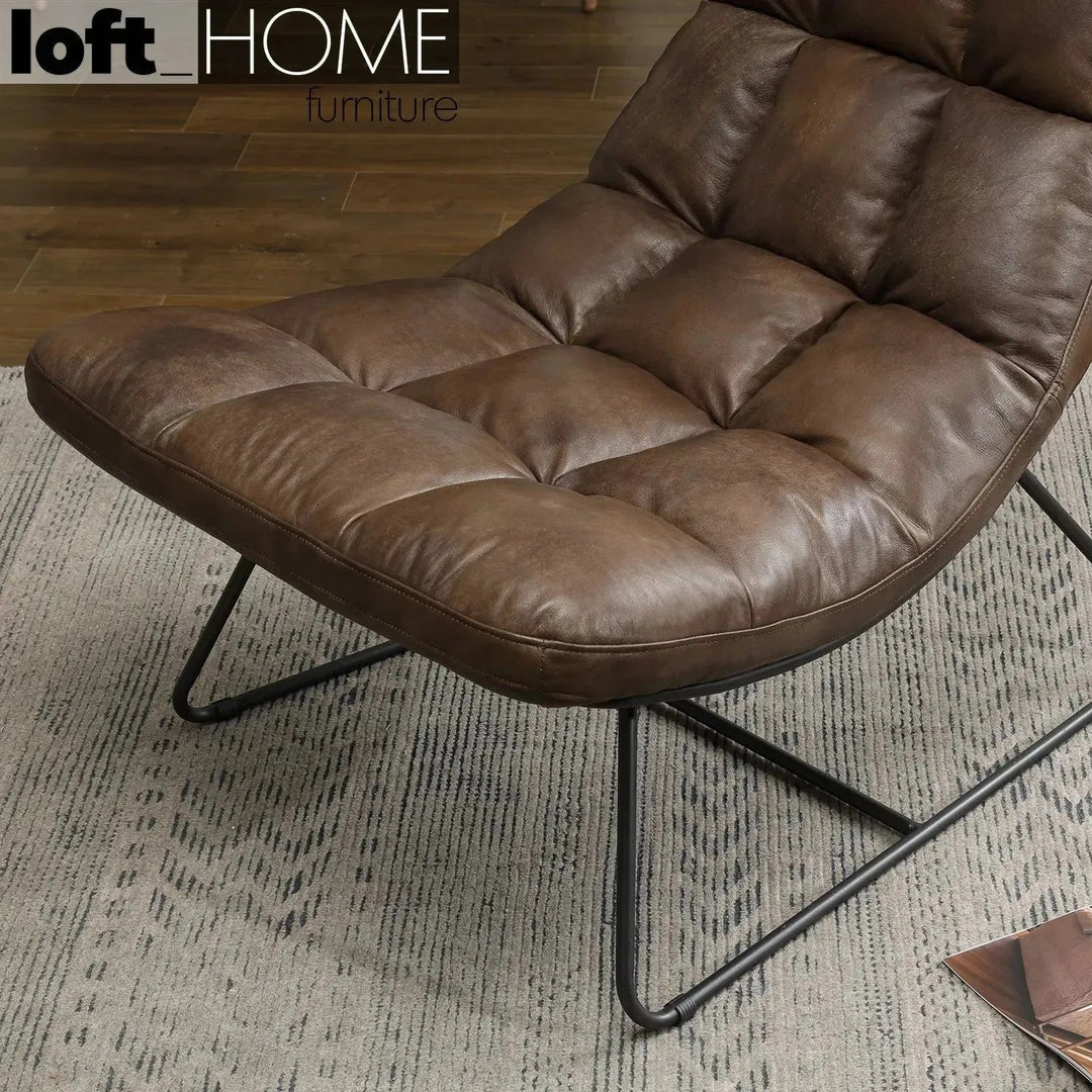 Vintage Genuine Leather 1 Seater Sofa SAND