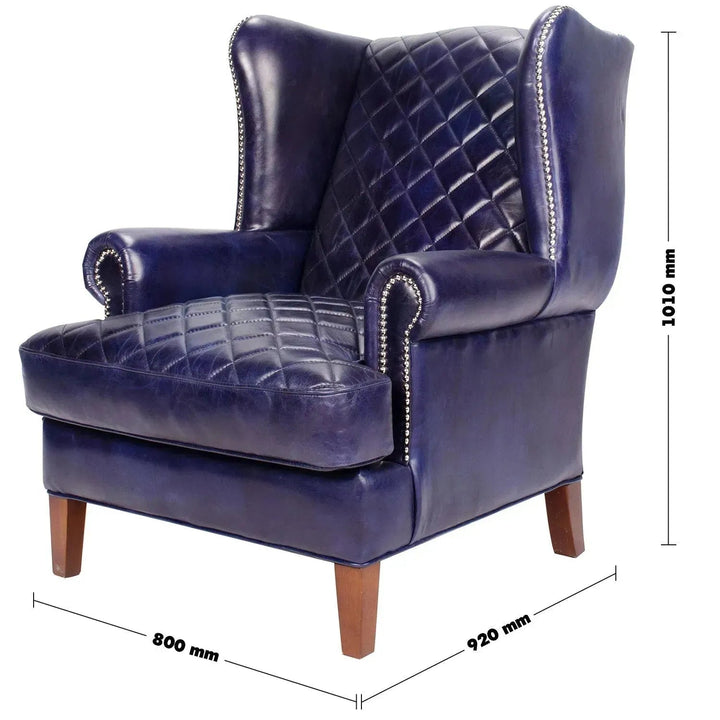 Vintage genuine leather 1 seater sofa wing s size charts.