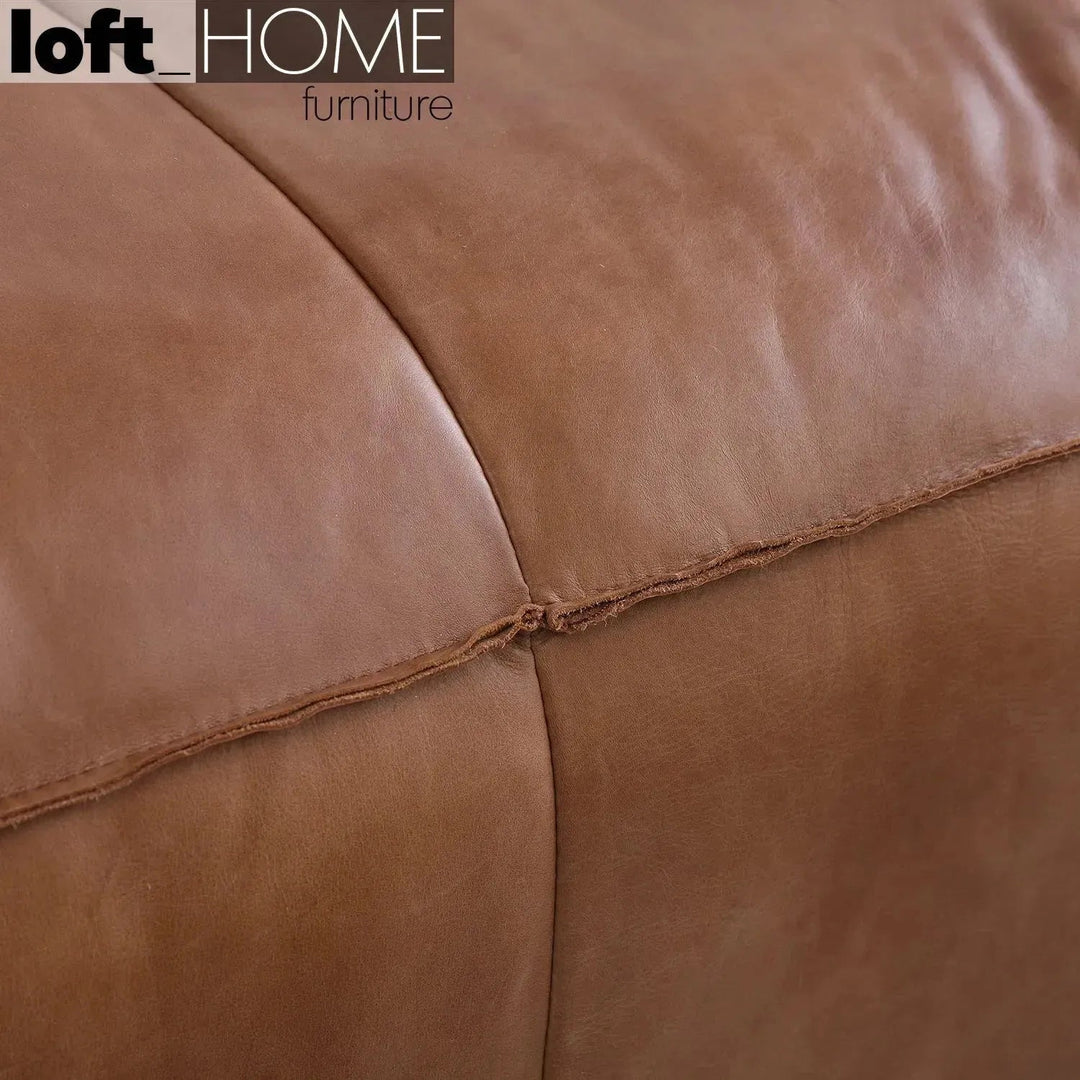 Vintage genuine leather 2 seater sofa antique master in still life.