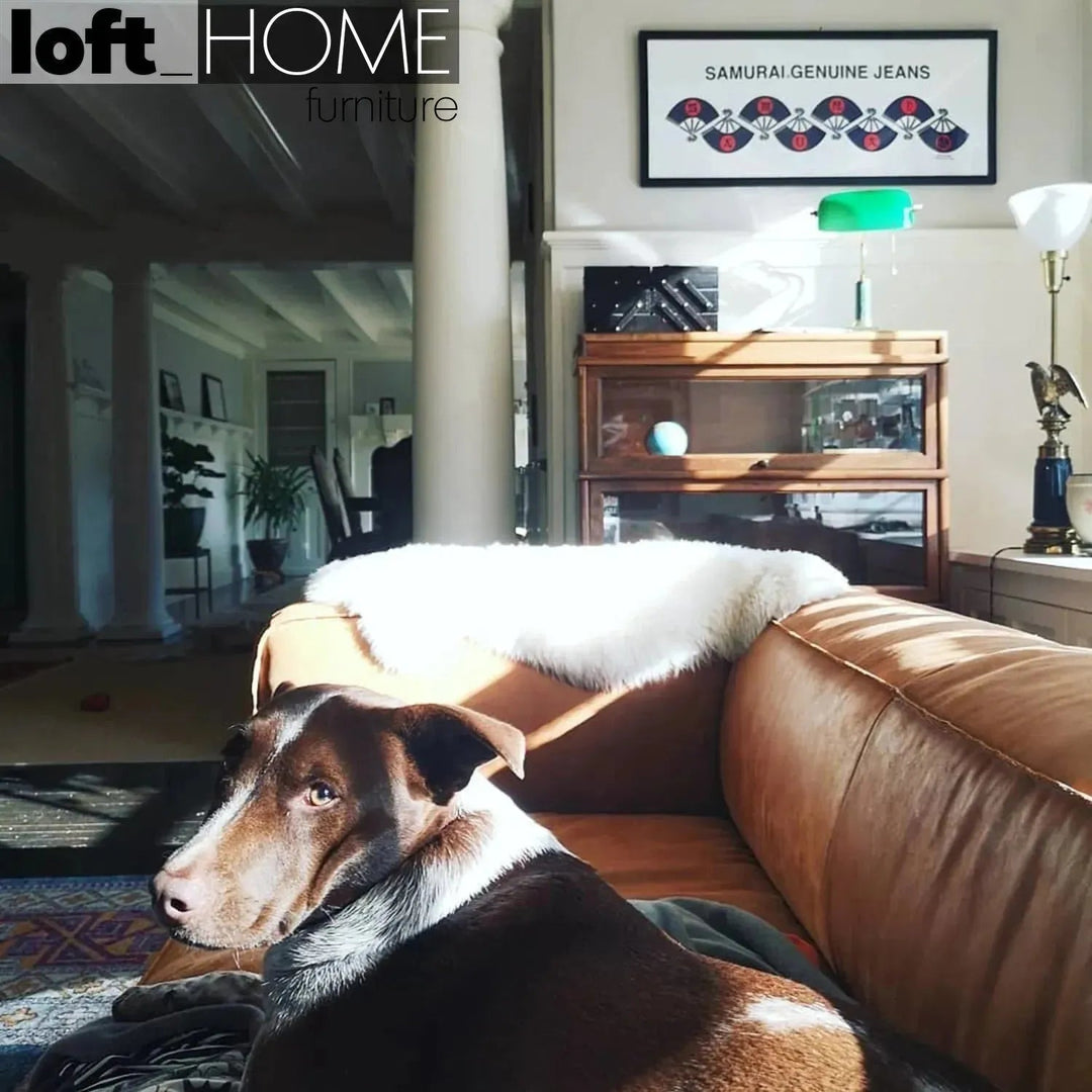 Vintage genuine leather 2 seater sofa antique master situational feels.