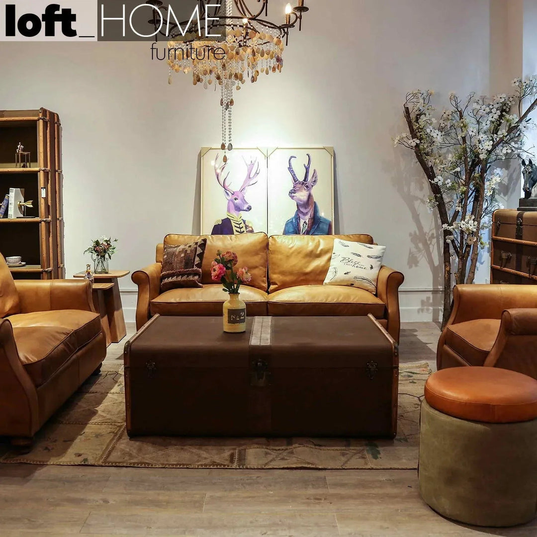 Vintage Genuine Leather 2 Seater Sofa BARCLAY