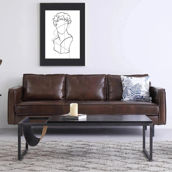 Vintage Genuine Leather 2 Seater Sofa BELGIAN