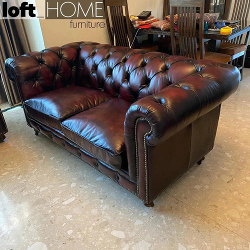 Vintage Genuine Leather 2 Seater Sofa CHESTERFIELD CLASSIC Good to Know Preview-1