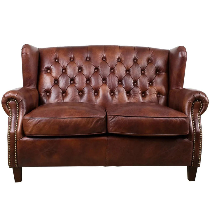 Vintage Genuine Leather 2 Seater Sofa FRANCO