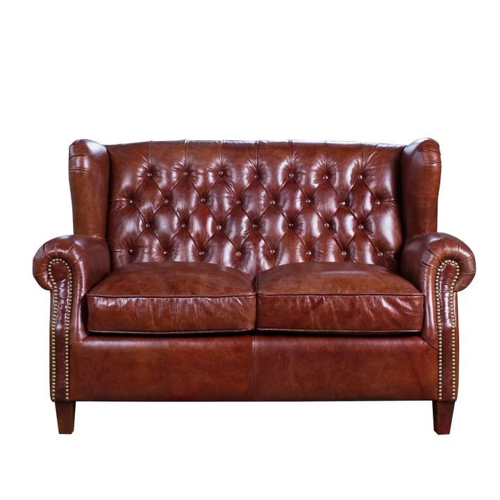 Vintage Genuine Leather 2 Seater Sofa FRANCO