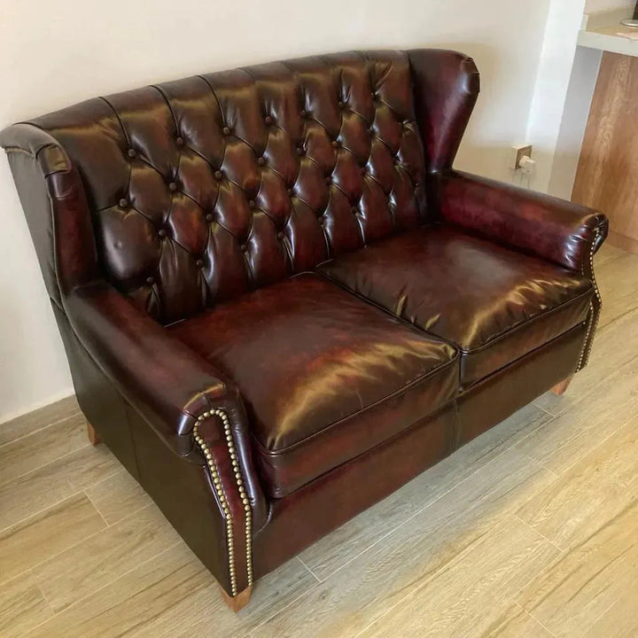 Vintage Genuine Leather 2 Seater Sofa FRANCO