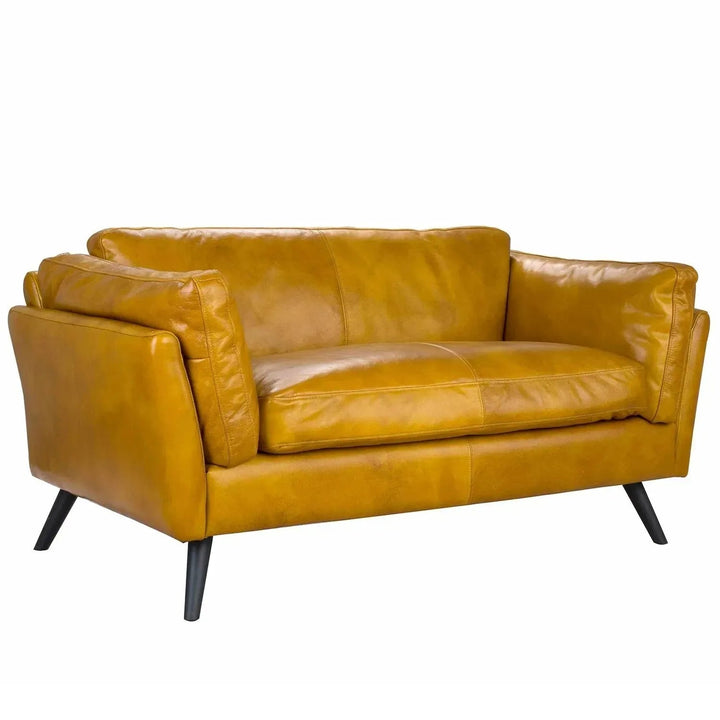 Vintage genuine leather 2 seater sofa magina detail 1.