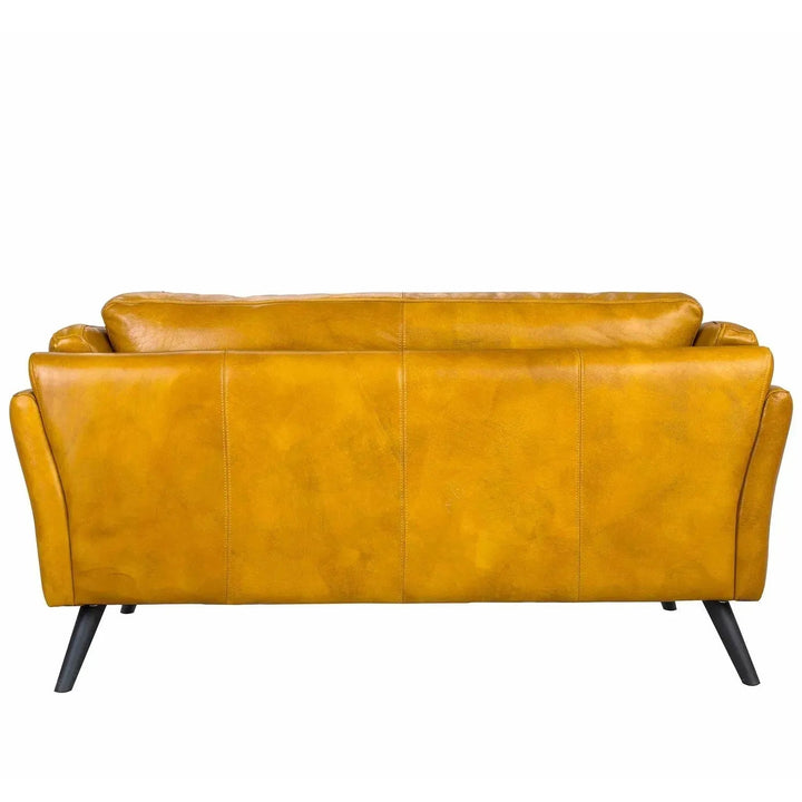 Vintage genuine leather 2 seater sofa magina detail 2.