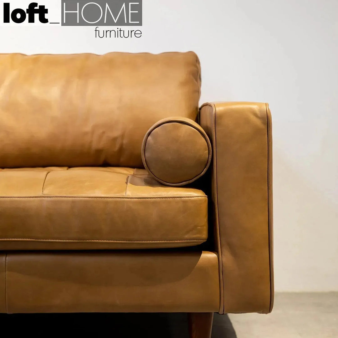 Vintage genuine leather 2 seater sofa olga situational feels.