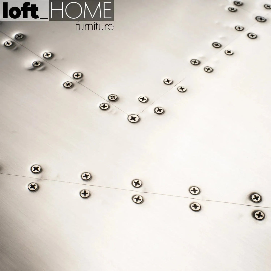 Industrial Genuine Leather 2 Seater Sofa SILVER AIRCRAFT