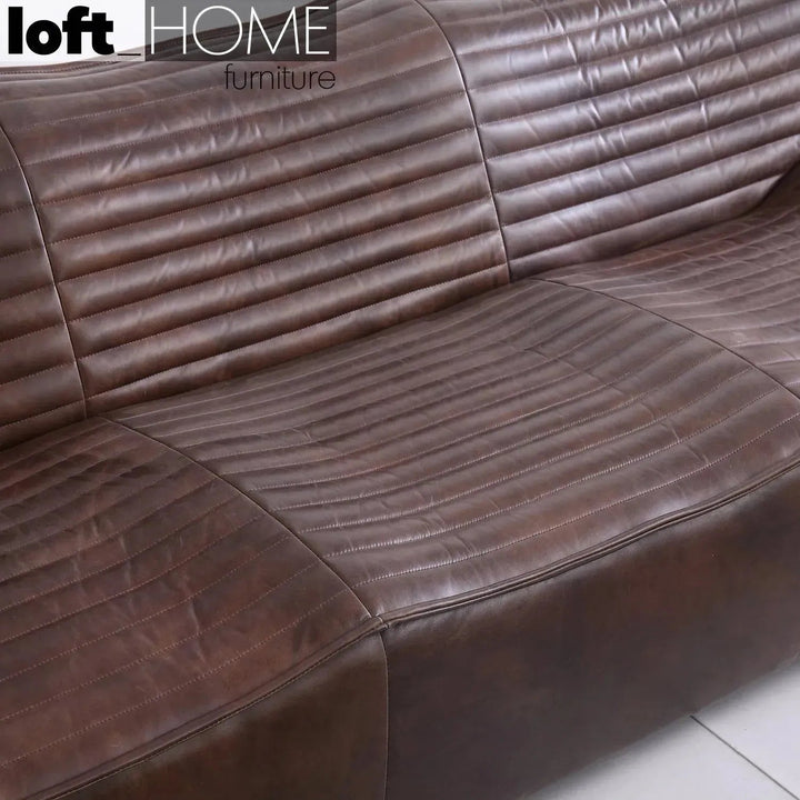 Vintage genuine leather 3 seater sofa airmaster environmental situation.